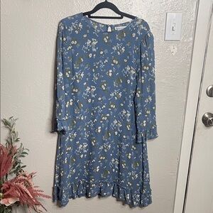 Reformation size 16 Floral Blue Dress